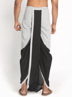 Load image into Gallery viewer, Black &amp; White Striped Handloom Cotton Dhoti

