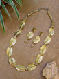 Nakshi Handcrafted Gold Metal Oval Shape Necklace Set