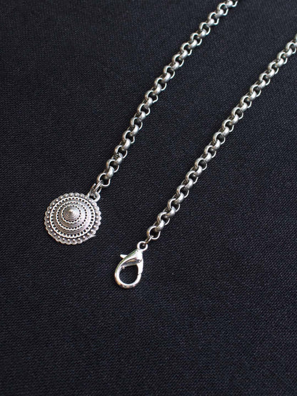 Nakshi Handcrafted German Silver Round Shape Necklace Set