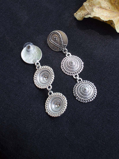 Nakshi Handcrafted German Silver Round Shape Necklace Set