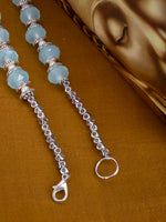 Load image into Gallery viewer, German silver &amp; sky blue crystal water drop shape necklace set
