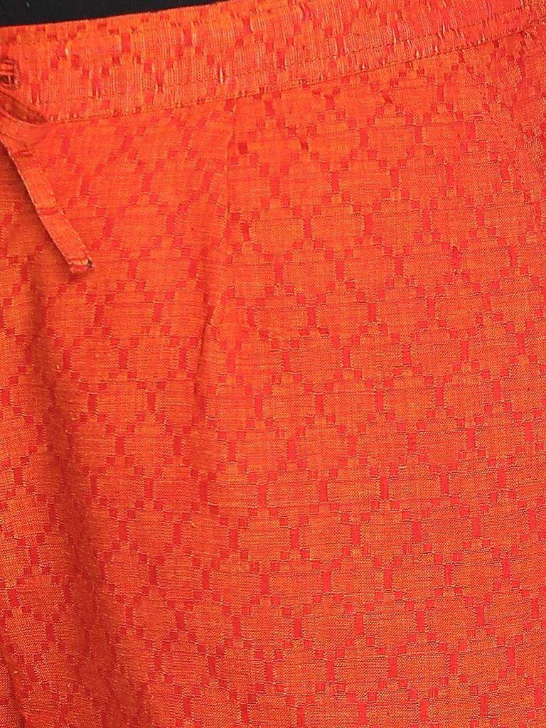 100% cotton orange self designed cropped pant