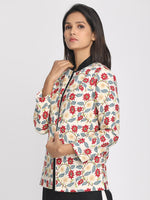 Load image into Gallery viewer, Tussar viscose floral printed open front jacket
