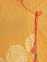 Load image into Gallery viewer, Hand Block Printed Yellow Angarakha Style Kurta With Mask
