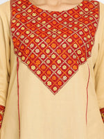 Load image into Gallery viewer, Embroidered Flared Long Beige Kurta
