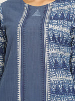 Load image into Gallery viewer, Block Printed and Embroidered Assymetrical Navy Blue Kurta
