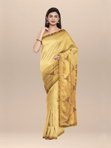 Silk Saree With Thread Embroidery