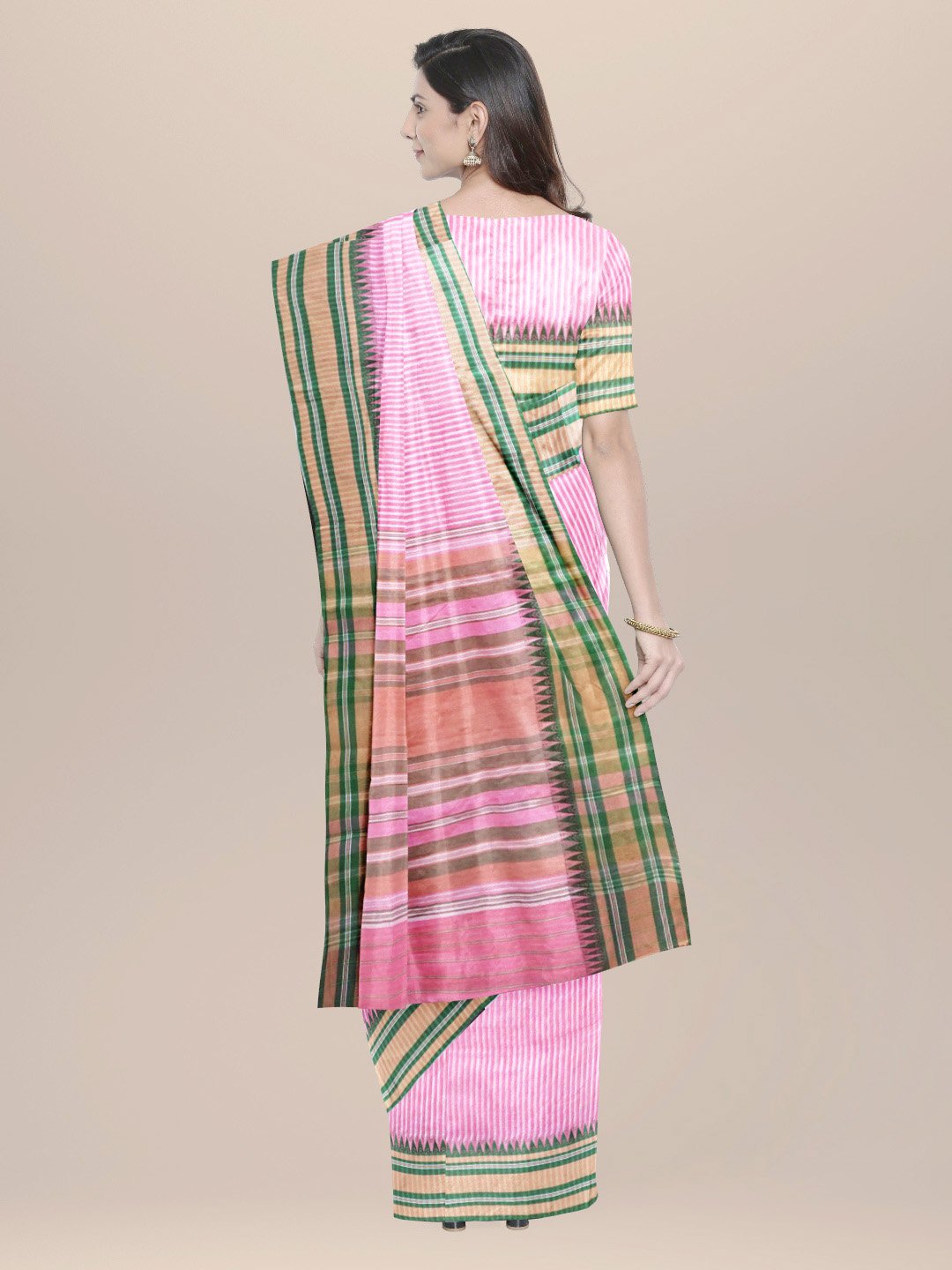 Nakshi Cotton Linen Hand Woven Dhonekhali Saree