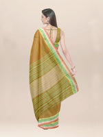 Load image into Gallery viewer, Olive brown handwoven cotton saree
