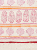 Load image into Gallery viewer, White Pink Hand Block Printed Cotton Saree
