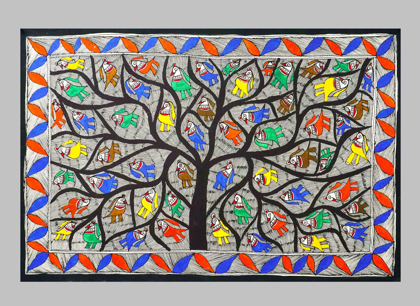 Nakshi Tree of Life Madhubani Handmade Painting