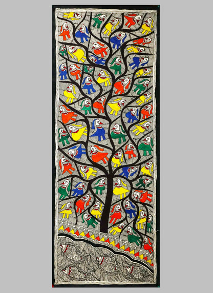 Nakshi Tree of Life Madhubani Handmade Painting
