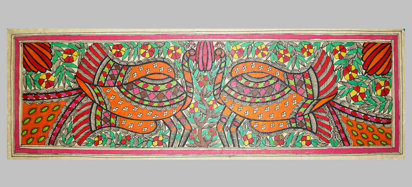 Nakshi Peacock Madubani Handmade Painting