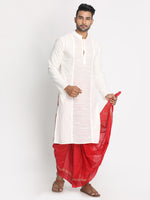 Load image into Gallery viewer, Red Cotton  Dhoti With Ethnic Handblock Print
