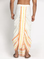 Load image into Gallery viewer, Cream  Cotton Blend  Ethnic Pattern Hand-Block Print Dhoti
