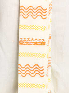 Cream  Cotton Blend  Ethnic Pattern Hand-Block Print Dhoti