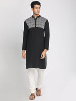 Load image into Gallery viewer, Cotton Black Solid Straight Long Kurta
