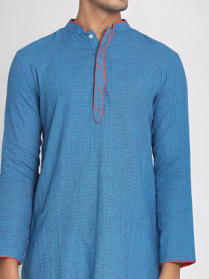 Nakshi Pure Cotton Blue Staright Long Kurta