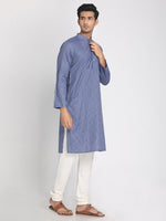 Load image into Gallery viewer, Pure Cotton Striped Blue Staright Long Kurta
