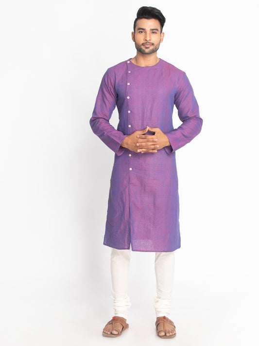 Nakshi Purple Solid Pure Cotton Long Kurta