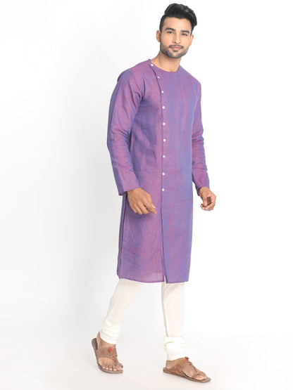 Nakshi Purple Solid Pure Cotton Long Kurta