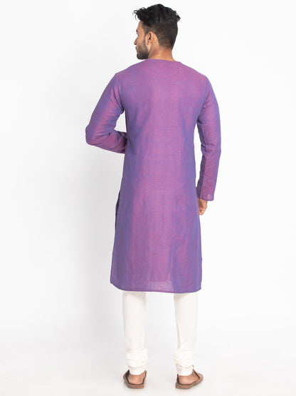 Nakshi Purple Solid Pure Cotton Long Kurta