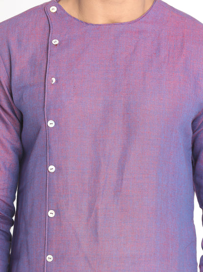 Nakshi Purple Solid Pure Cotton Long Kurta