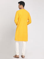 Load image into Gallery viewer, Yellow Cotton Straight Long Kurta
