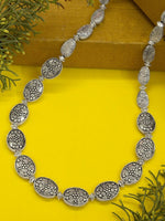 Load image into Gallery viewer, Handcrafted German Silver oval shape necklace set
