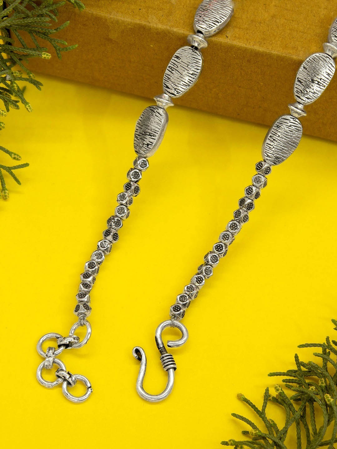 Handcrafted German Silver oval shape necklace set