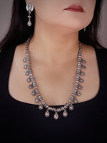 Load image into Gallery viewer, Handcrafted German silver &amp; sky blue onyx water drop shape necklace set
