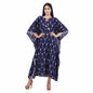 Nakshi Navy Blue Cotton Ikkat Lace Highlight Women's Kaftan Kurti