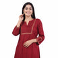 Nakshi Maroon Cotton Viscose Golden Zari Anchoring and Hand Block Print Women's Kurti