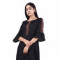 Nakshi Black Cotton Linen Mirror Work Women's Kurti Sets