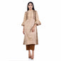 Nakshi Beige Tussar Silk Hand Painted Women's Straight Kurti