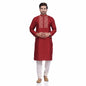 Nakshi Maroon Dupion Silk Embroidery Men's Long Kurta