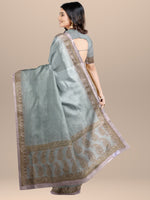 Load image into Gallery viewer, Pastel Green Silk Brocade Saree With Zari Embroidery &amp; Dabka Work
