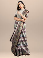 Load image into Gallery viewer, Beige Paisley Printed Tussar-Silk Saree With Zari Embroidery

