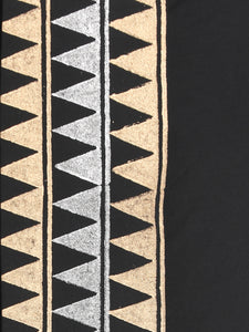 Black Pure Cotton geometric pattern Handblock print Dhoti