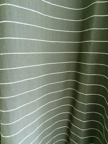 Nakshi Olive Green Cotton Striped Angarakha Style Men's Kurta
